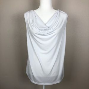 Calvin Klein White Sleeveless Shell